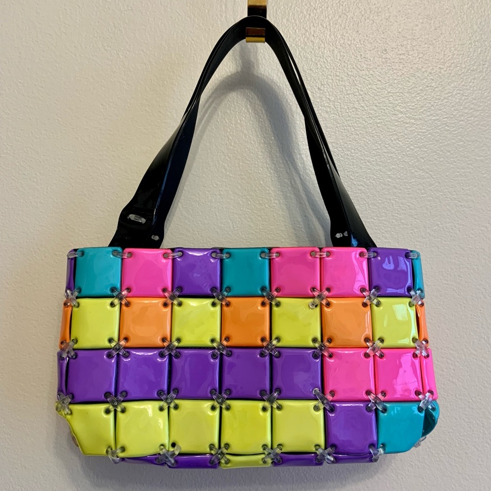 Neon block color purse